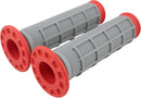 Dual-Compound ATV Grips Grey / Red - 11.7 CM