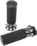 Fusion Deep Cut Grips Anodized / Black For Harley Davidson FL 1200 - 25.4 MM
