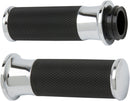 Smooth Grips Black / Chrome For Harley Davidson FLDE 1750 ABS - 25.4 MM