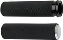 Knurled Grips Black / Chrome For Harley Davidson FL 1200 - 25.4 MM