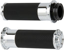 Beveled Grips Black / Chrome For Harley Davidson FL 1200 - 25.4 MM