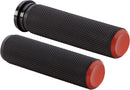 Knurled Grips Black / Orange For Harley Davidson FL 1200 - 25.4 MM