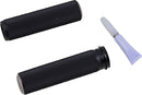 Knurled Grips Black / Titanium For Harley Davidson FLD 1690 - 25.4 MM