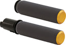 Knurled Grips Black / Gold For Harley Davidson FLHCS 1923 ABS - 25.4 MM