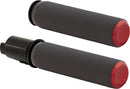 Knurled Grips Black / Red For Harley Davidson FLHCS 1923 ABS - 25.4 MM