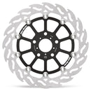 Flame Series Floating Rotor Black / Silver For Honda CMX 300 - 296 MM