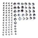 Smoothtopps Push-on Cover Set Chrome - 86 Pieces