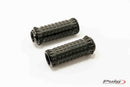 Hi-Tech R-Fighter S Footpegs Black Anodised Aluminium with Removable Black Rubber Grip