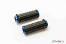 Hi-Tech R-Fighter S Footpegs Blue Anodised Aluminium with Removable Black Rubber Grip