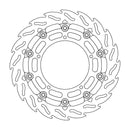 Floating Flame Front Right Brake Rotor Black For Yamaha FZ6 600 N 2004-2006