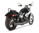 2-Into-1 Exhaust System Black With Black End Caps For Harley Davidson FLD 1690 2012-2013