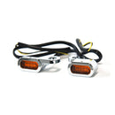 Fastline Below Bar LED Turn Signal Set Chrome / Amber Lens For 14-21 XL