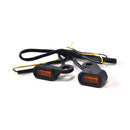 Fastline Below Bar LED Turn Signal Set Black / Amber Lens For 14-21 XL