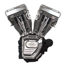 Low Compression Block TC Engine Black / Chrome - 4-1/8" Bore 124" Long For 07-16 Touring