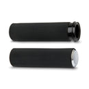 Knurled Fusion Grips Chrome For 08-21 H-D With E-Throttle (Excl. 18-21 FLTRXSE)