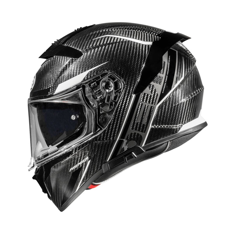 Devil Carbon ST8 Full Face Helmet Gloss Black / White
