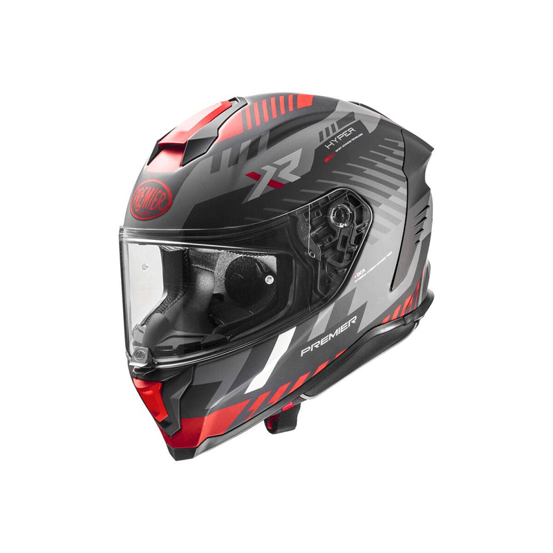 Hyper XR Full Face Helmet Black / Matt Grey / Red