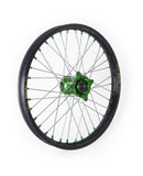 Elite MX-EN Wheel Silver Spokes Black / Green Hub / Silver For Kawasaki KX 250 2021-2024 - 1.60 Inch