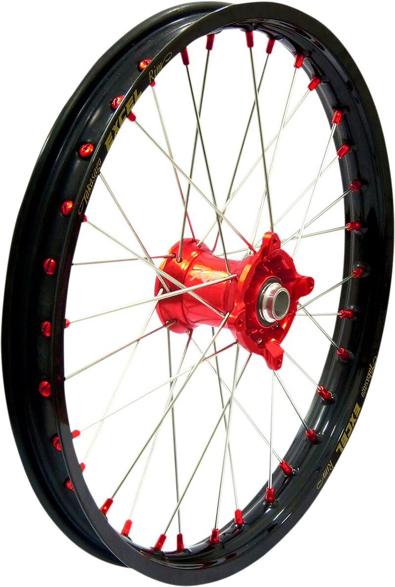 Elite MX-EN Wheel Silver Spokes Black / Red Hub / Silver For Gas Gas EC 125 2025 - 1.60 Inch