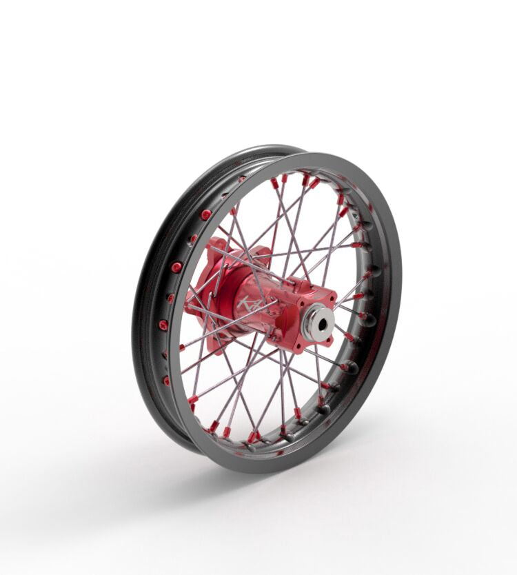 Elite MX-EN Wheel Silver Spokes Black / Red Hub / Silver For Gas Gas MC 65 2021-2026 - 1.60 Inch