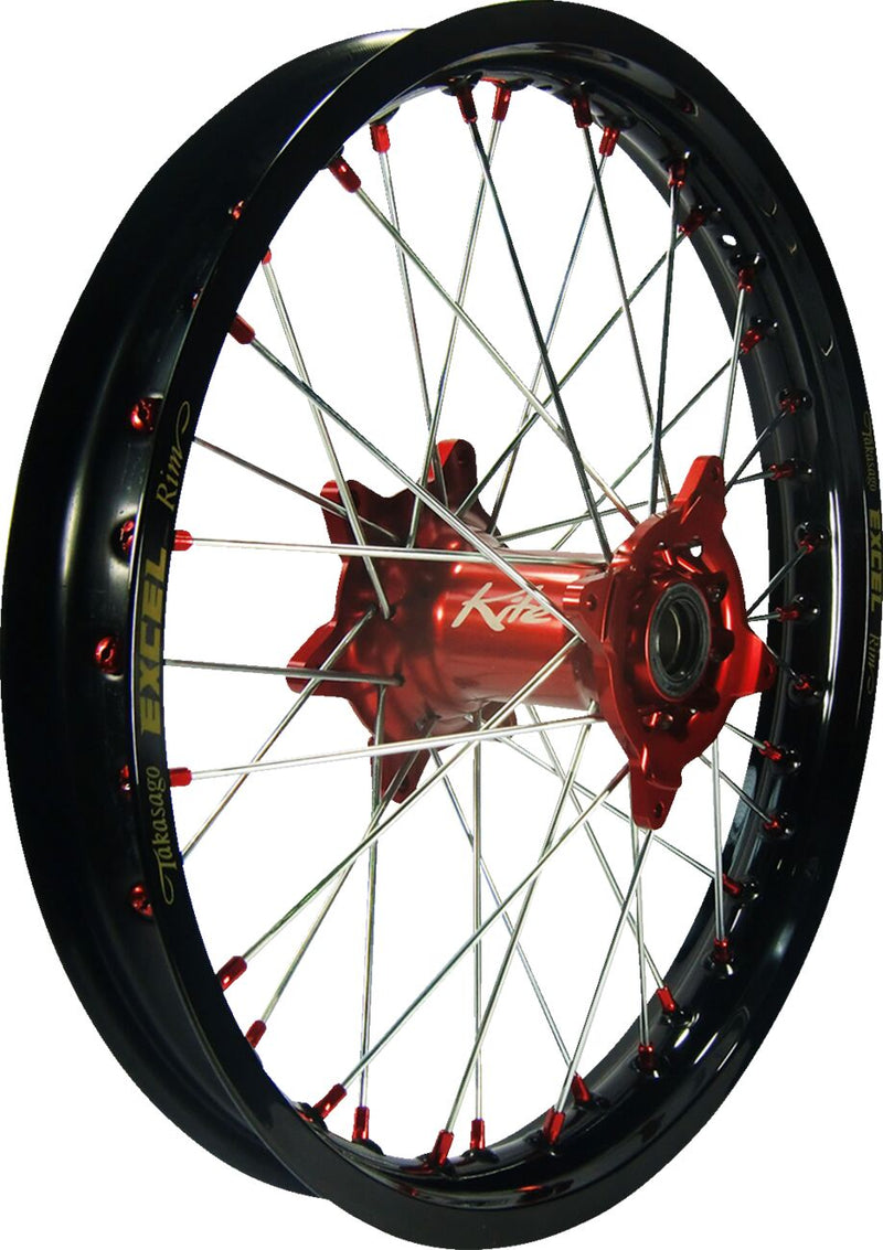 Elite MX-EN Wheel Silver Spokes Black / Red Hub / Silver For Gas Gas MC 65 2021-2026 - 1.60 Inch