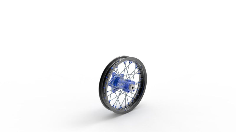 Elite MX-EN Wheel Silver Spokes Black / Blue Hub / Silver For Husqvarna TC 85 19/16 2021-2024 - 16 Inch X 1.85 Inch