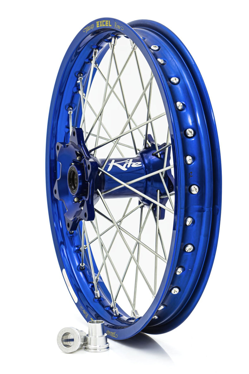 Elite MX-EN Wheel Silver Spokes Blue Hub For Fantic XX 125 2021-2024 - 2.15 Inch