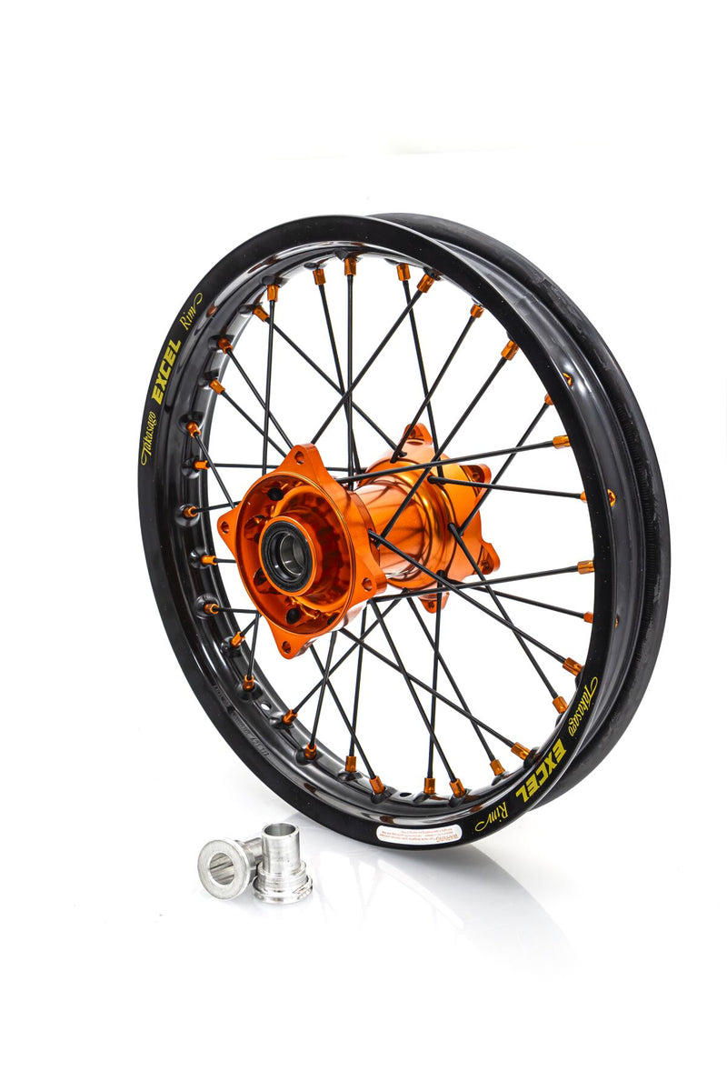 Elite MX-EN Wheel Black Spokes Black / Orange Hub For Husqvarna TC 85 19/16 2021-2024 - 16