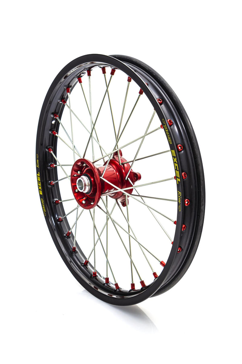 Elite MX-EN Wheel Silver Spokes Black / Red Hub / Silver For Gas Gas MC 85 17/14 2022-2024 - 1.60 Inch