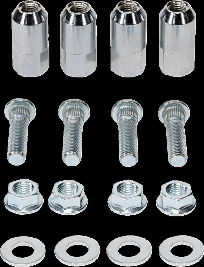 Wheel Stud/Nut Kit Raw / Silver For Polaris RANGER RZR 4 800 4X4 2010-2014