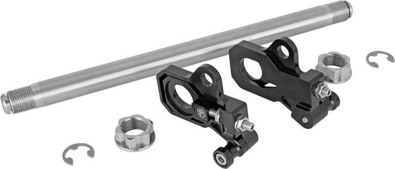 Axle Adjuster Kit Anodized / Black / Zinc Finish For Harley Davidson FLHR 1584 2009-2011