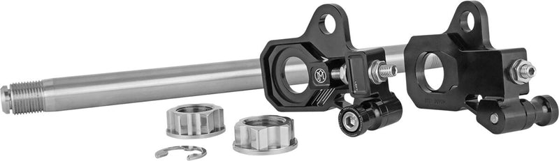 Axle Adjuster Kit Anodized / Black / Zinc Finish For Harley Davidson FLHR 1584 2009-2011