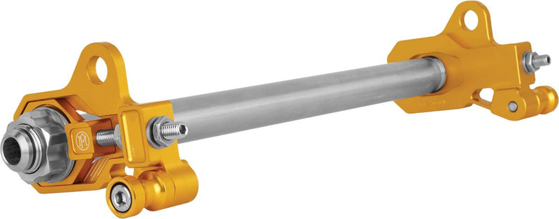 Axle Adjuster Kit Anodized / Gold / Zinc Finish For Harley Davidson FLHR 1584 2009-2011