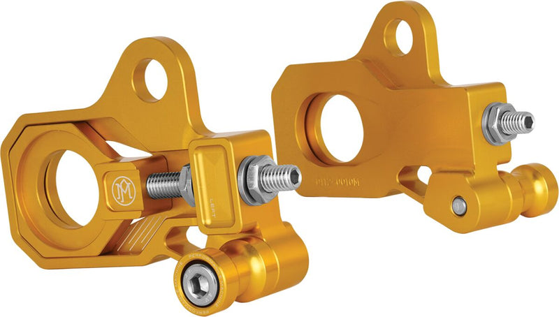 Axle Adjuster Kit Anodized / Gold / Zinc Finish For Harley Davidson FLHR 1584 2009-2011