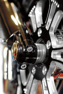 Lower Fork Leg Axle Caps Black / Powder-Coated For Harley Davidson FLHR 1450 2003-2006