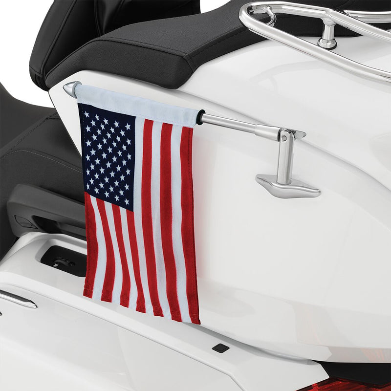 Folding Flag Pole With US Flag Chrome For Honda GL 1800 ABS 2018-2020