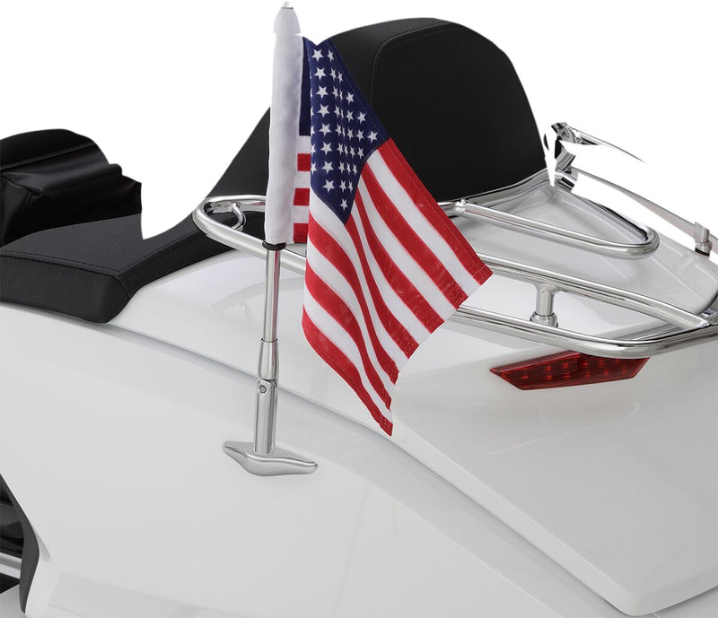 Folding Flag Pole With US Flag Chrome For Honda GL 1800 ABS 2018-2020