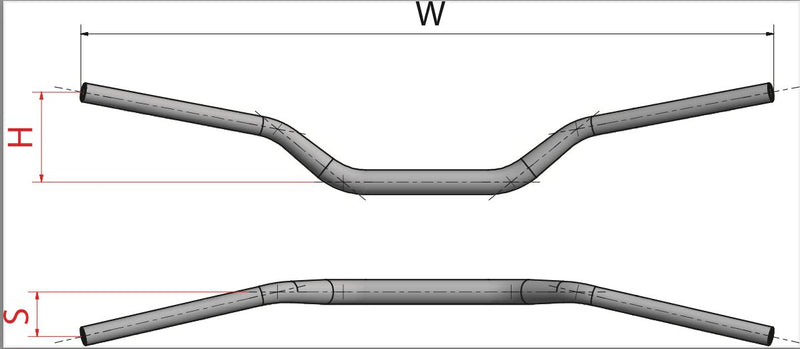 Variable Diameter Handlebars With Conical Design Red / White For Gas Gas EC 250 2024-2025 - 81.7 CM