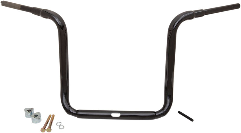 1-1/2" Grande Traditional Ape Hanger 16 Inch Handlebar Black / Gloss For Harley Davidson FLHC - 25.4 MM