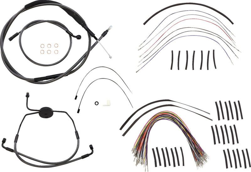 1-1/4" Viking Handlebar Installation Kit Black / Gloss For Harley Davidson FLHTC 1584 - 25.4 MM
