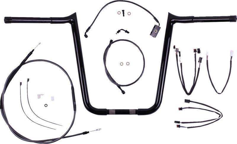 1-1/4" Viking Handlebar Installation Kit Black / Gloss For Harley Davidson FLDE 1750 ABS - 25.4 MM