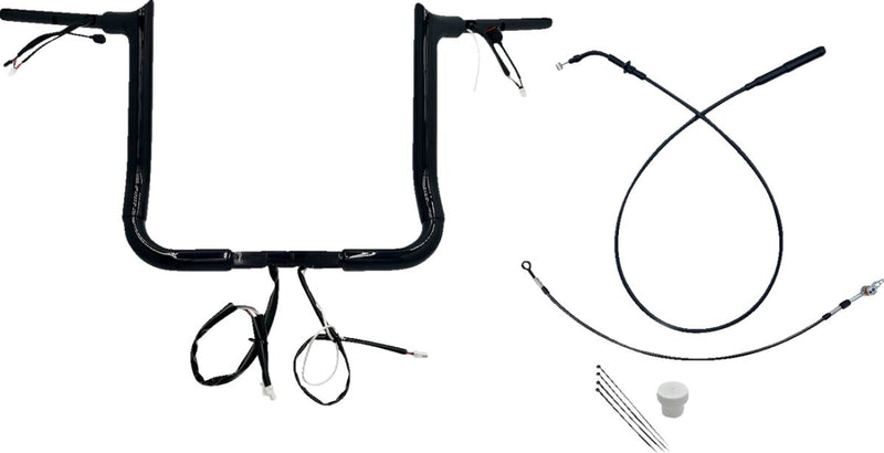 1-1/2" EZ Install Pointed Top Handlebar Black - 38 CM