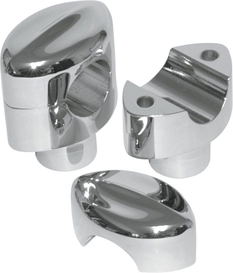 Hefty Smooth Handlebar Risers For 1-1/4" Handlebars Chrome For Honda VTX 1300 R - 32 MM