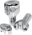 Hefty Smooth Handlebar Risers for 1-1/4" Handlebars Chrome For Kawasaki VN 900 2006-2025 - 32 MM