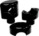 Hefty Smooth Handlebar Risers For 1-1/4" Handlebars Black / Gloss For Honda VTX 1300 R - 32 MM