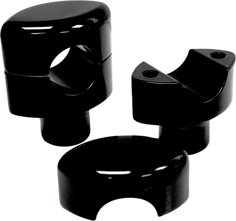 Hefty Smooth Handlebar Risers For 1-1/4" Handlebars Black / Gloss For Honda VTX 1300 R - 32 MM