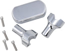 Solid Handlebar Riser & Top Clamp Kit Chrome For Harley Davidson FLD 1690 - 25.4 MM
