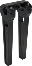 Performance Straight Risers With 1-1/4 Inch Clamp Anodized / Black - 10 Inch