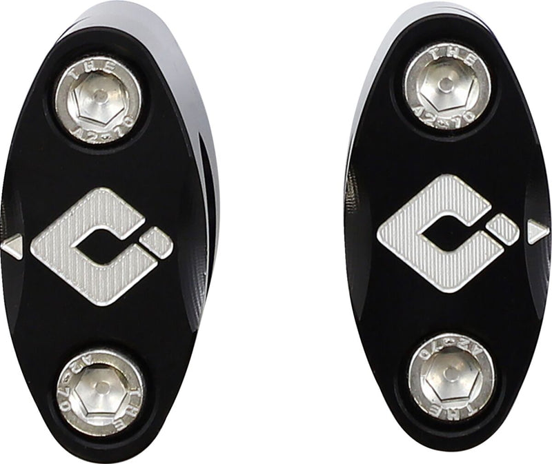 PeeWee MX Bar Mounts Black / Flat For Yamaha PW 50 1982-2026 - 19.1 MM