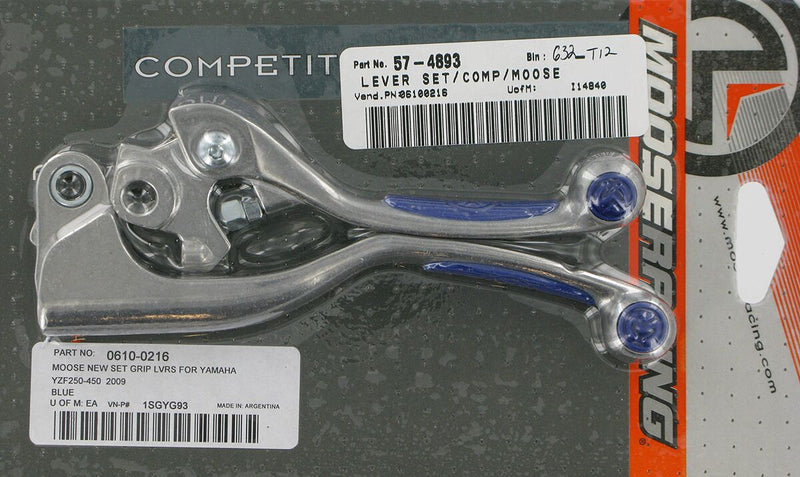 Competition Lever Set Blue / Polished / Silver For Yamaha YZ 250 F 2009-2018